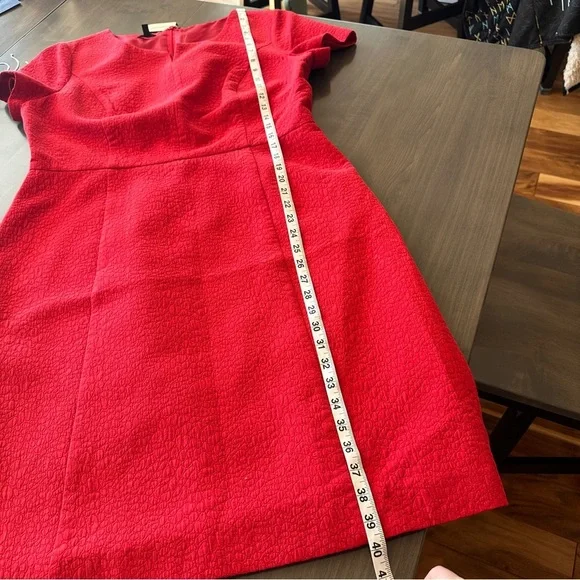 NWT Talbots Red Textured Fitted Cocktail Midi Dress 16 - Picture 11 of 11